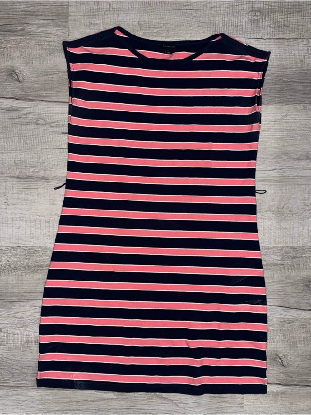 Vtg Tommy Hilfiger Women’s Size L Pink And Navy Blue Striped 74214 W/ Belt Loops